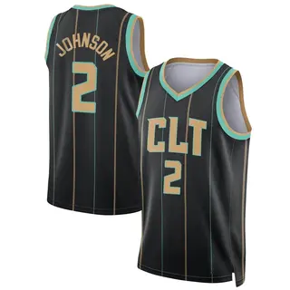 Charlotte Hornets Men's Larry Johnson Black Swingman 2022/23 City Edition Jersey