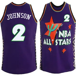 Charlotte Hornets Men's Larry Johnson Purple Authentic 1995 All Star Throwback Jersey