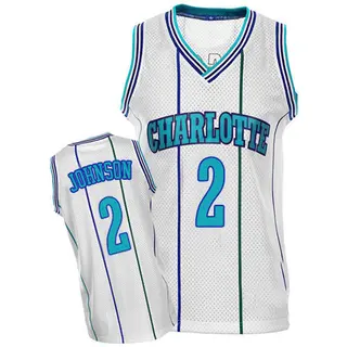 Charlotte Hornets Men's Larry Johnson White Authentic Throwback Jersey