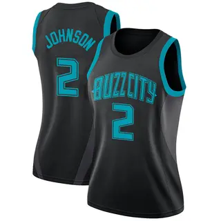 Charlotte Hornets Women's Larry Johnson Black Swingman 2018/19 Jersey - City Edition