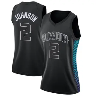 Charlotte Hornets Women's Larry Johnson Black Swingman Jersey - City Edition