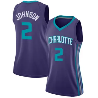 Charlotte Hornets Women's Larry Johnson Purple Swingman Jersey - Statement Edition