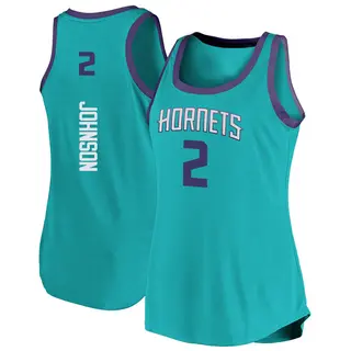 Charlotte Hornets Women's Larry Johnson Teal Fast Break Tank Jersey - Icon Edition