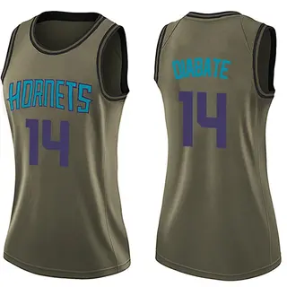 Charlotte Hornets Women's Moussa Diabate Green Swingman Salute to Service Jersey