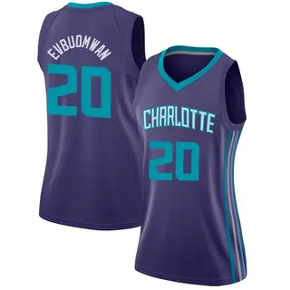 Charlotte Hornets Women's Tosan Evbuomwan Purple Swingman Jersey - Statement Edition