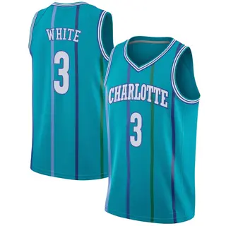 Charlotte Hornets Youth Coby White White Swingman Aqua Hardwood Classics Jersey