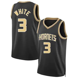 Charlotte Hornets Youth Coby White White Swingman Black Select Series Jersey