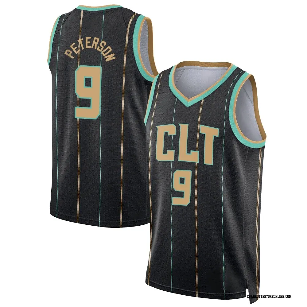 Charlotte Hornets Youth Drew Peterson Black Swingman 2022/23 City Edition Jersey