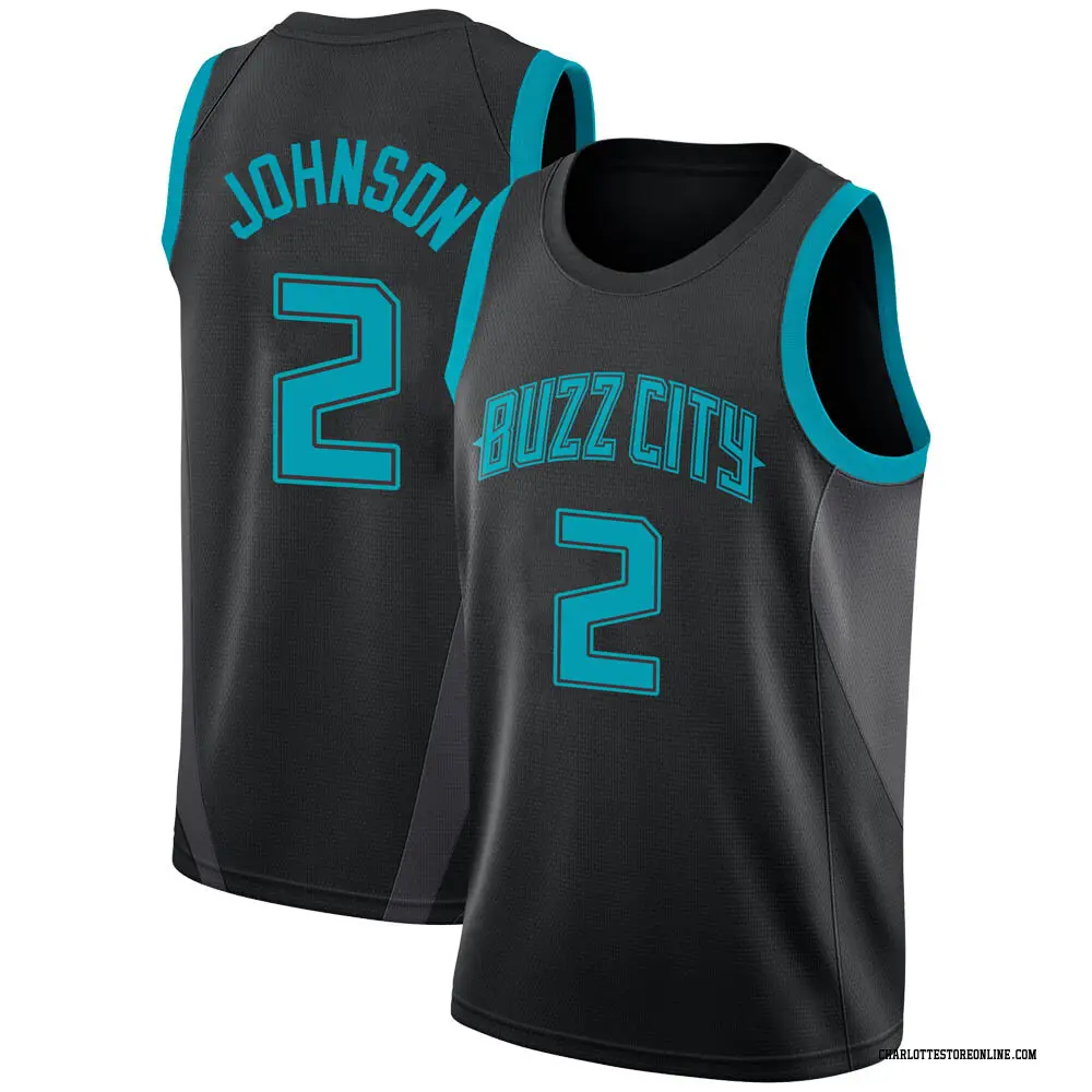 Charlotte Hornets Youth Larry Johnson Black Swingman 2018/19 Jersey - City Edition