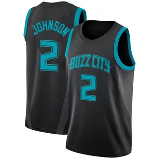 Charlotte Hornets Youth Larry Johnson Black Swingman 2018/19 Jersey - City Edition