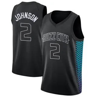 Charlotte Hornets Youth Larry Johnson Black Swingman Jersey - City Edition