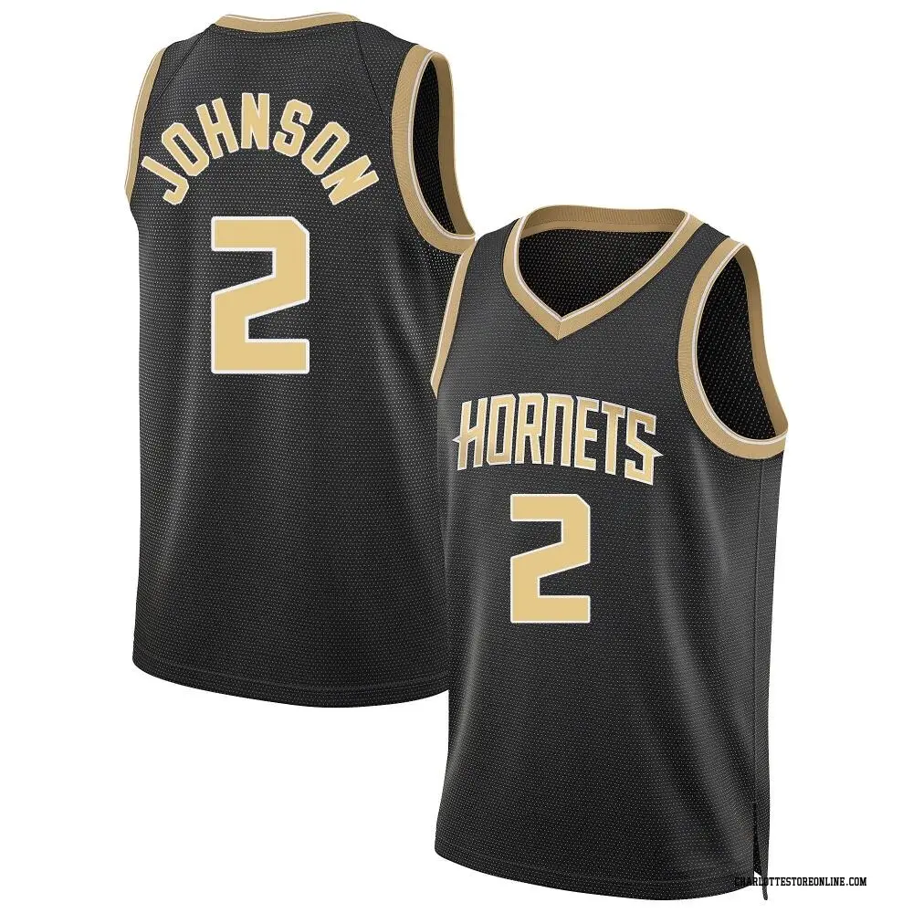 Charlotte Hornets Youth Larry Johnson Black Swingman Select Series Jersey
