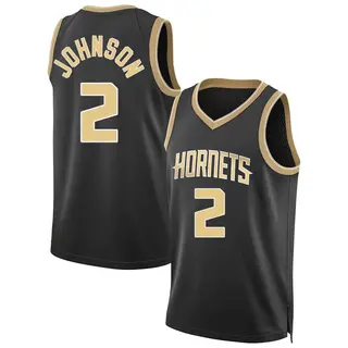 Charlotte Hornets Youth Larry Johnson Black Swingman Select Series Jersey