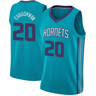 Charlotte Hornets Youth Tosan Evbuomwan Teal Swingman Jersey - Icon Edition